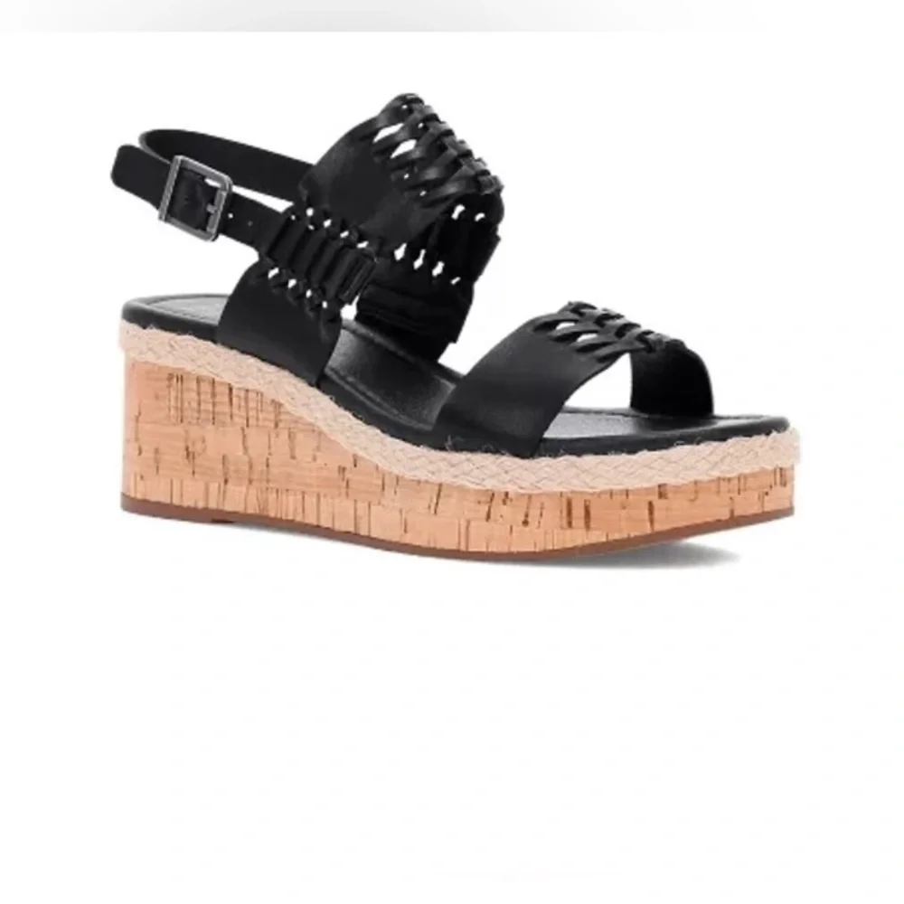 Frye and Co. Size 10 Women’s Black Lavish Wedge Sandal. New With Tags. - Picture 2 of 10